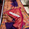 Exclusive quality munga kashmiri kani silk sarees with brocade blouse