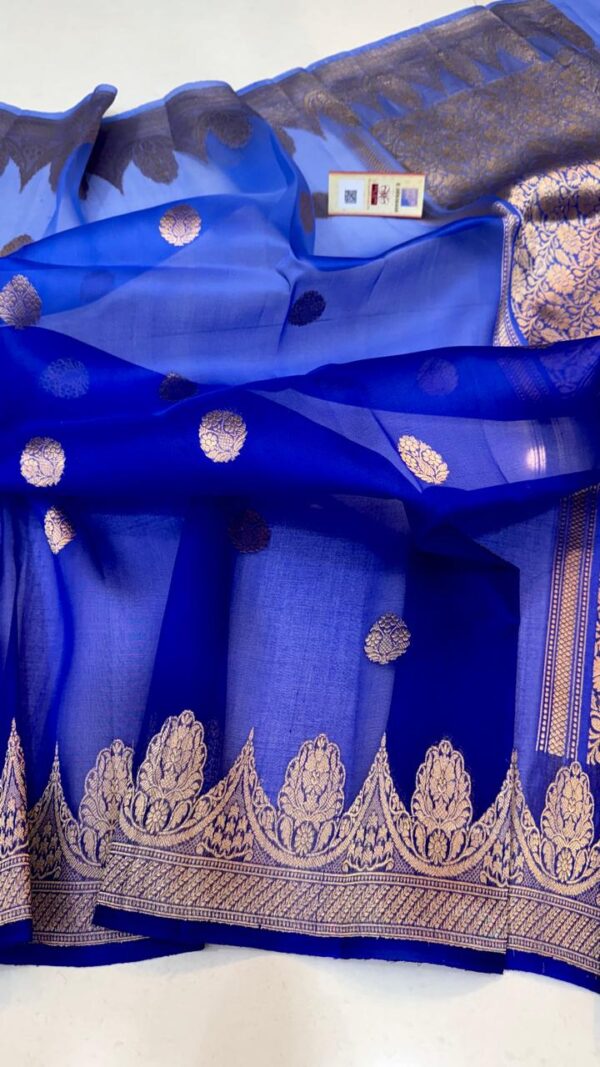 Kora Organza Half N Half Colour Saree