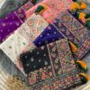 Pashmina Kashmiri Sarees with meena weaves and kashmiri weaves all over the body with rich woven meenakari pallu with Designer tassels