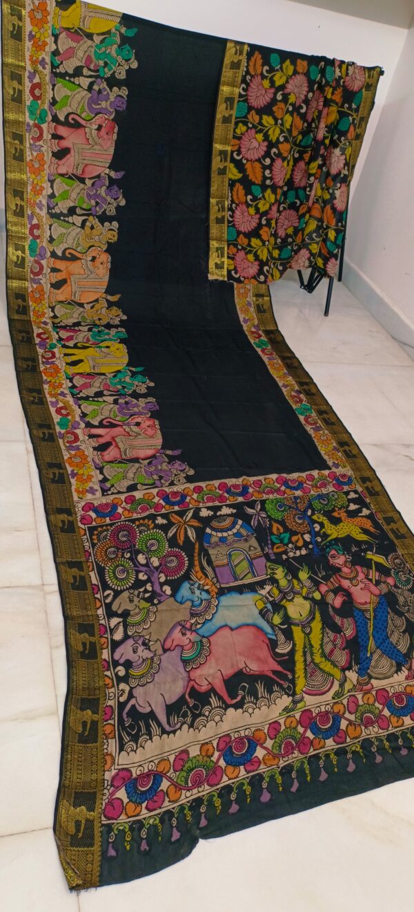 Mangalagiri silk saree with multicolours