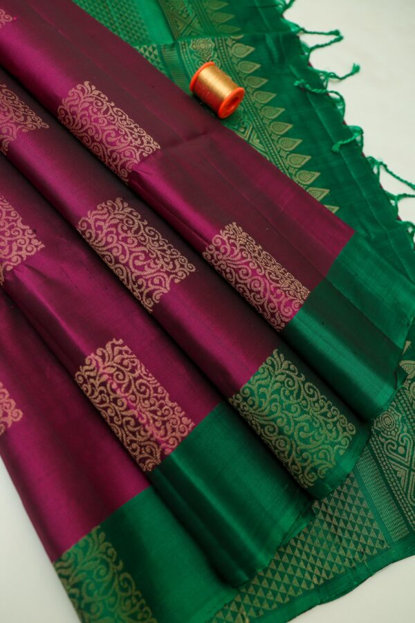 Pure handloom borderless Bhutta design Double warp soft silk sarees collections