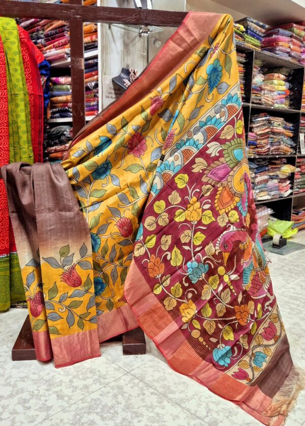 HAND KALAMKARI ON ZARI BORDER