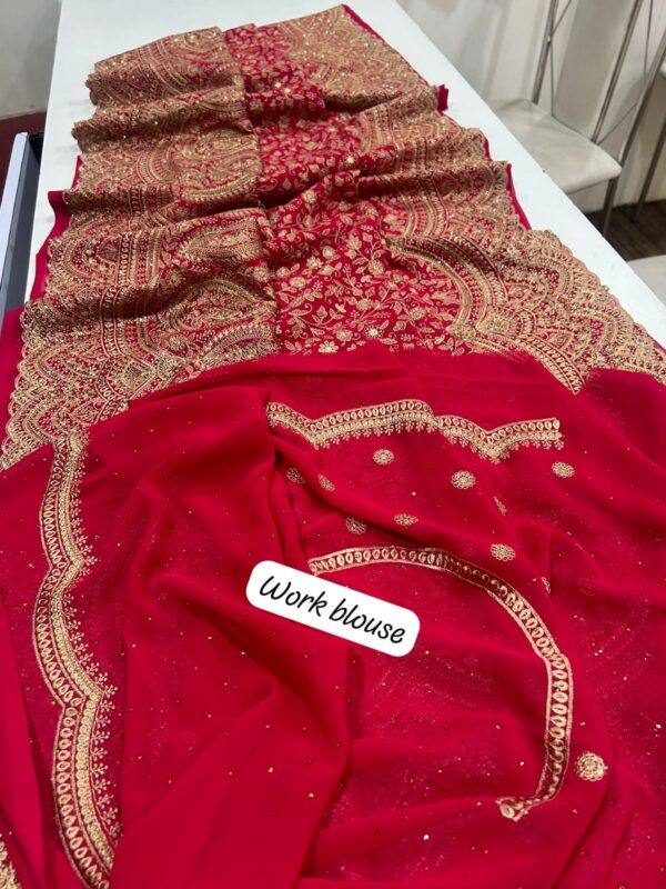 Georgette with beautiful all over kashmiri work