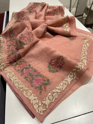 Beautiful light weight crush tissue sarees
