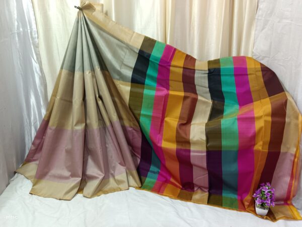Bishnupuri katan silk 3d saree with bp