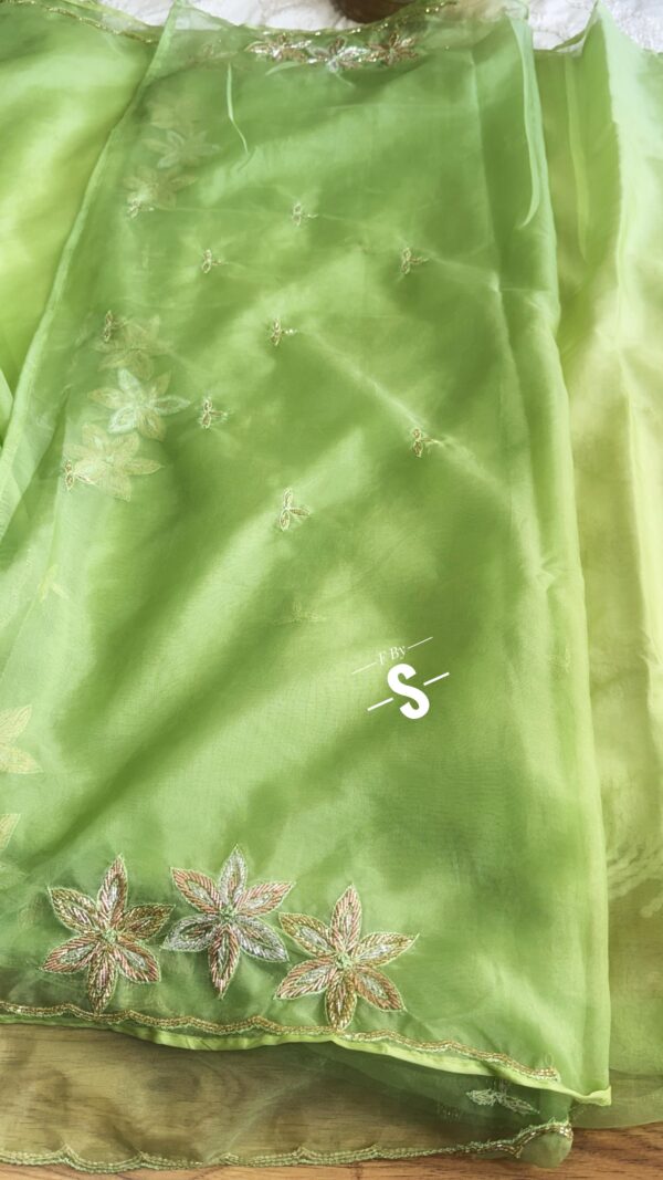 Organza Saree With Intricate Cutdana Work
