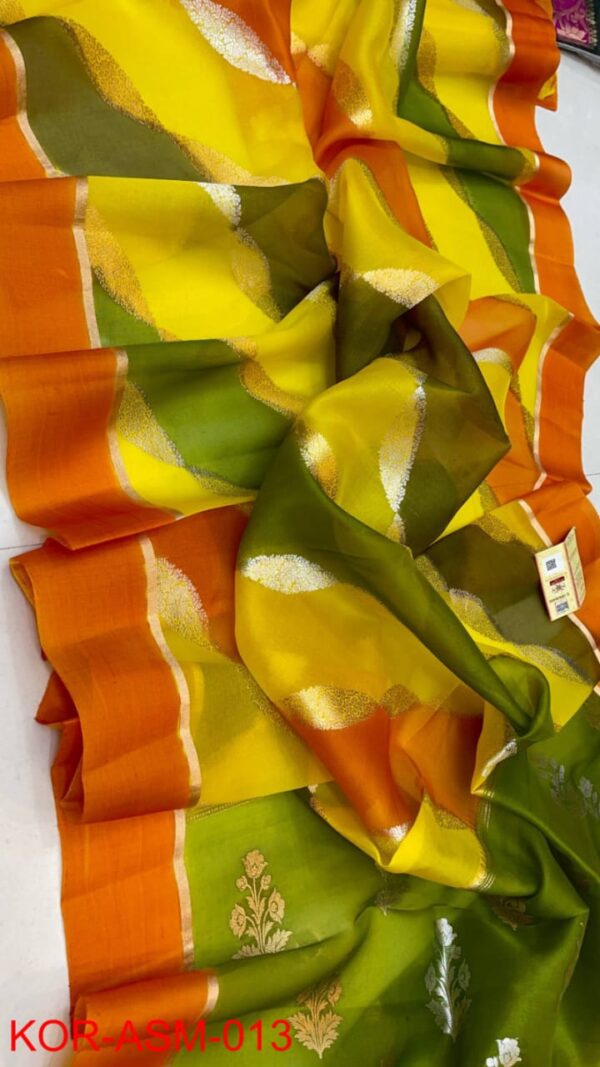 Pure *Rangkat kora handloom silk saree beautifull pallu and Aara deisgn Saree