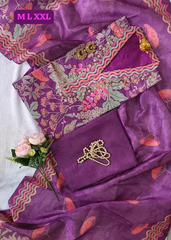 HAND WORK  KURTI WITH  HAND WORK DUPATTA PENTS PENTS SET
