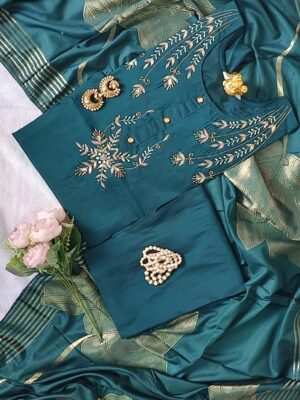 HEAVY HANDWORK  KURTI WITH  HEAVY WORK  DUPATTA PENTS SET