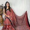 Ajrakh hand block print modal silk sarees