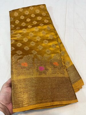 Banarasi pure dupion silk allover Booties Sarees