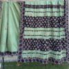 Pure Cotton with Ajarkh Print Applique patch and Mirror Work Saree