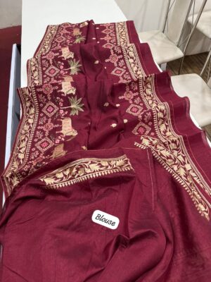 Exclusive tussar with beautiful resham pichwai work