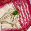 100% pure tussar handloom vidarbha temple border saree with contrast blouse