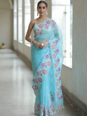 Kota oraganza embroidery saree
