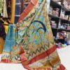 MOST EXCLUSIVE HAND PAINT KALAMKARI DESIGN ON  ZARI BORDER BISHNUPURI TASSOR SAREE WITH BLOUSE
